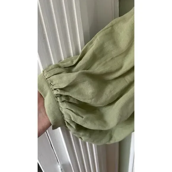 Daughters of India Women's Kyra Mini Dress Jade Size Medium Solid Gauze - Picture 2 of 10